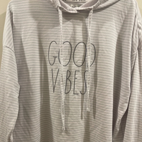Rae Dunn‎ Women's "GOOD VIBES" Slim Fit Pullover Fashion Hoodie Sz M - Picture 4 of 8